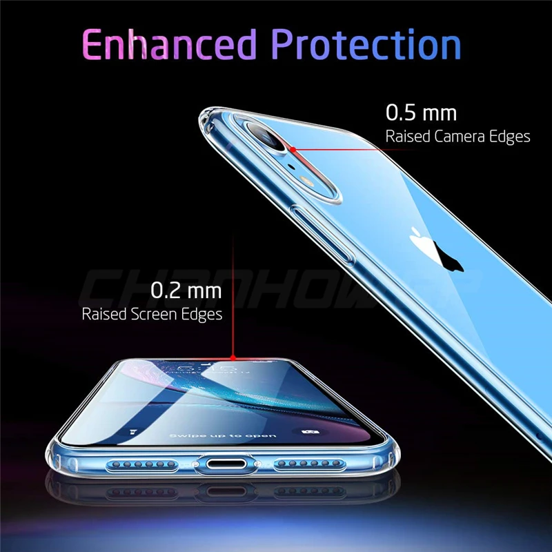 Прозрачный мягкий силиконовый чехол HD для iPhone 11 Pro Max X XR XS MAX задняя крышка из ТПУ 10