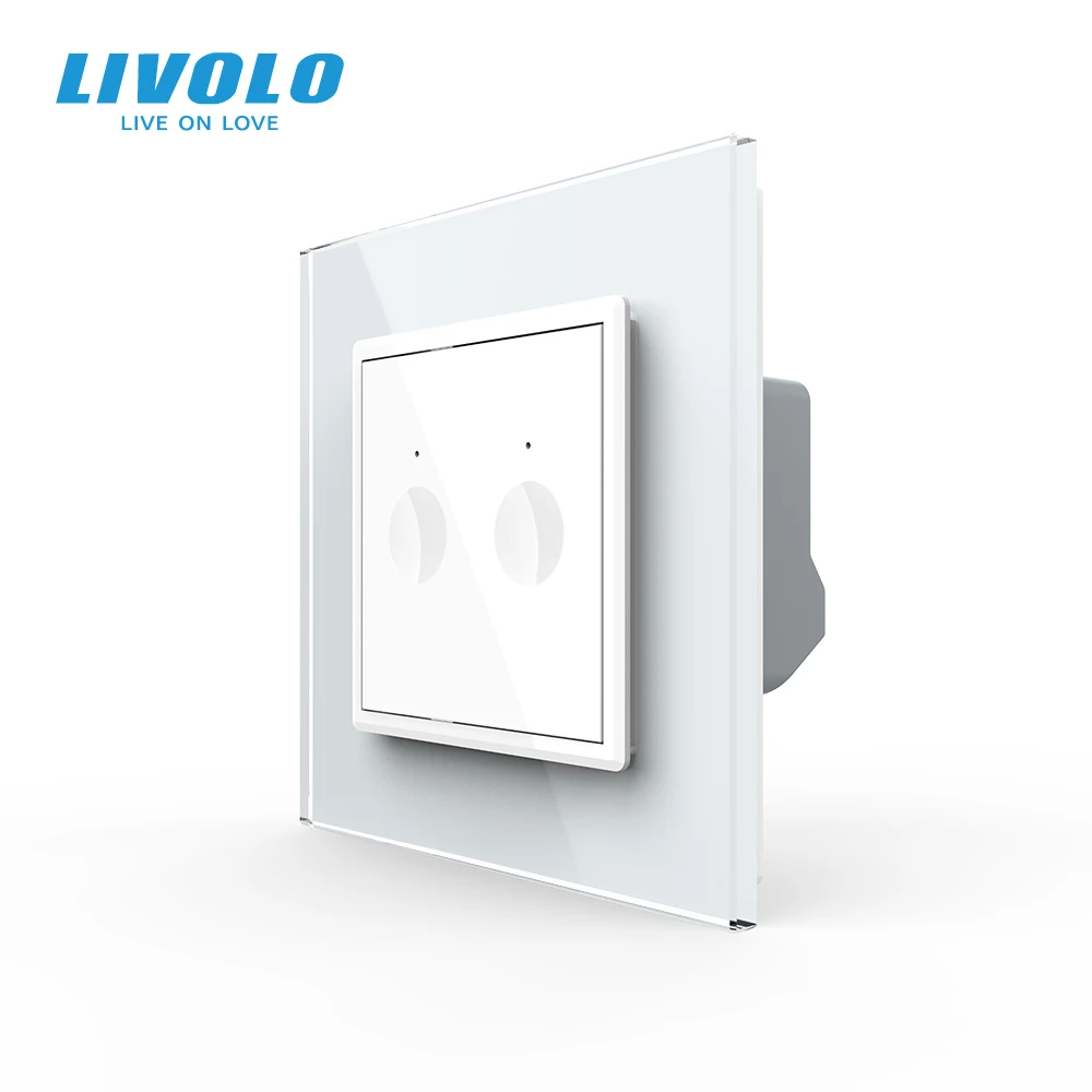 

Livolo EU Standard Wall Touch Switch,2Gang 1Way Touch, AC 220-250,4 colors options,plastic key