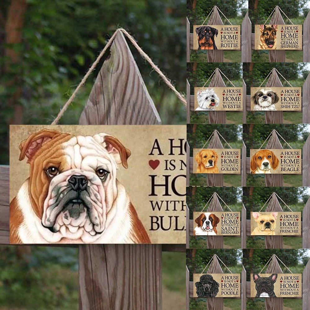 

Dog Tags Rectangular Wooden Pet Tag Dog Accessories Lovely Friendship Animal Sign Plaques Rustic Wall Decor Home Decoration