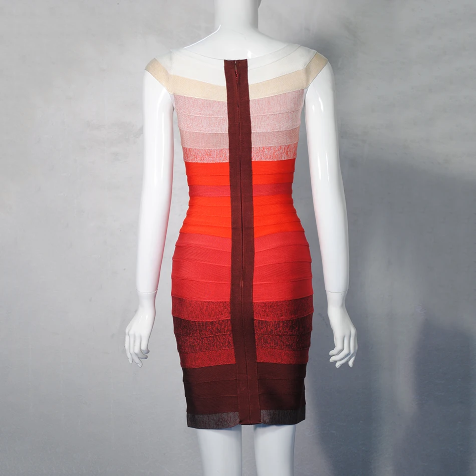 

Free Shipping Chic Contrast Bandage Dress 2021 Summer Women O-neck Bodycon Striped Dresses Sexy Club Evening Party Mini Vestido
