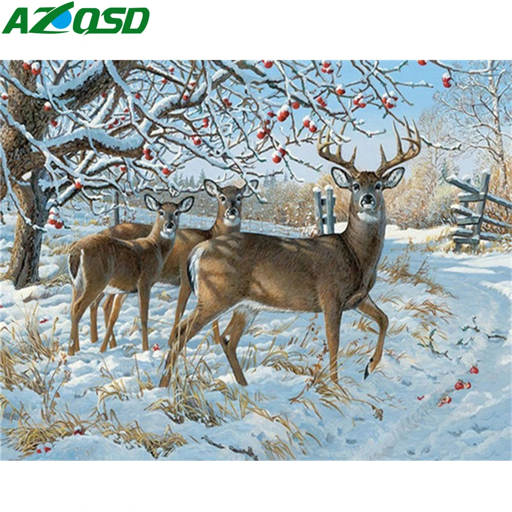 AZQSD 5D DIY Алмазная картина вышивка крестом животные полная площадь Алмазный Алмазная вышивка олень картина стразы Полные комплекты кустарный