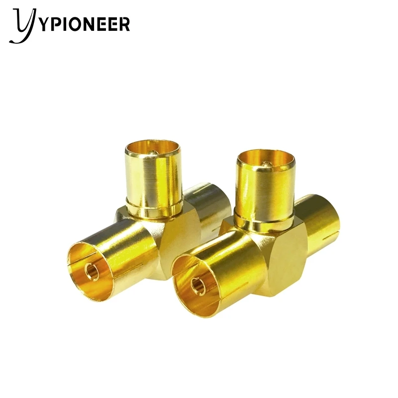 

YPioneer C20132 1PC TV Male to 2 Female T-type Gold Plated Connector RF Coax Coaxial Adapter