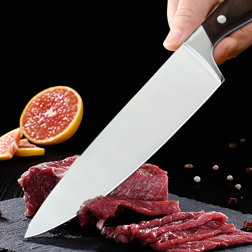 7Cr17mov кухонный нож из нержавеющей стали для шеф-повара Santoku набор кухонных ножей с