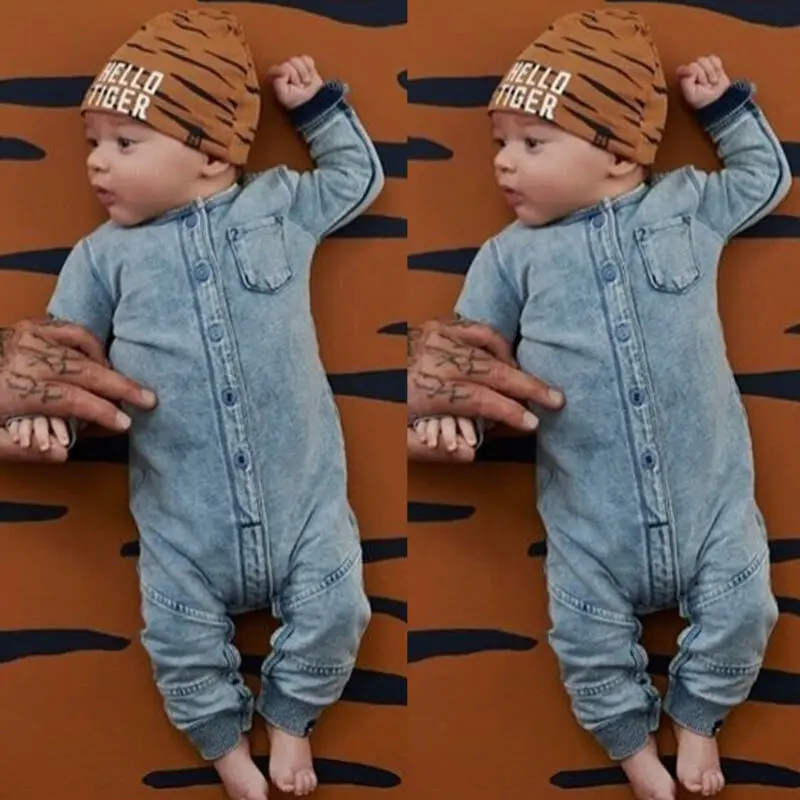 

Toddler Kids Baby Girl Boy Clothes Denim Jumpsuit Spring Outfits