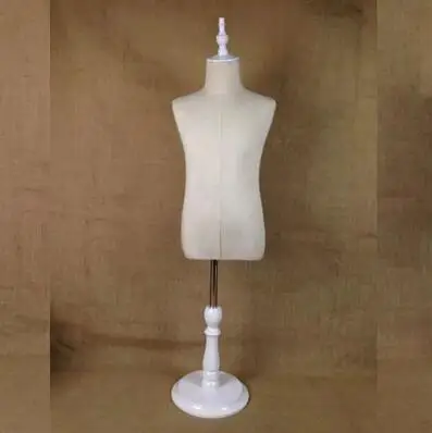 

7-8 year-old children's half-style models props, child clothing White Cotton fabric wood Disc base 1PC woman pet mannequin,C718