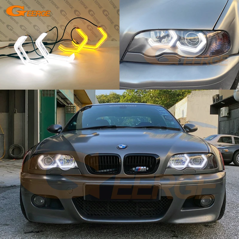 

For BMW 3 Series E46 Coupe Cabrio Convertible M3 Ultra Bright Concept M4 Iconic Style LED Angel Eyes Halo Rings Refit Day Light