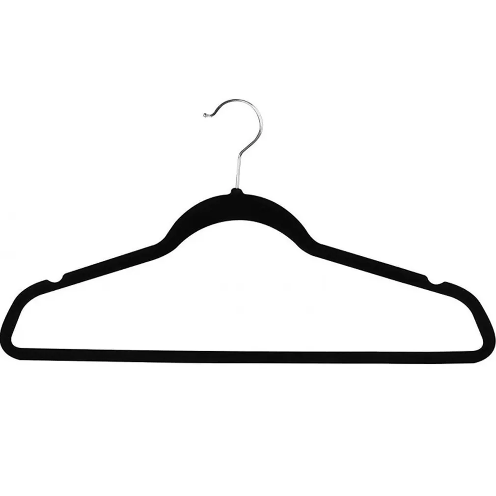 

New 2021 Ultra-thin Velvet Non-slip Hanger Women Men Natural Finish Drying Rack Durable Metal Structure Hanger