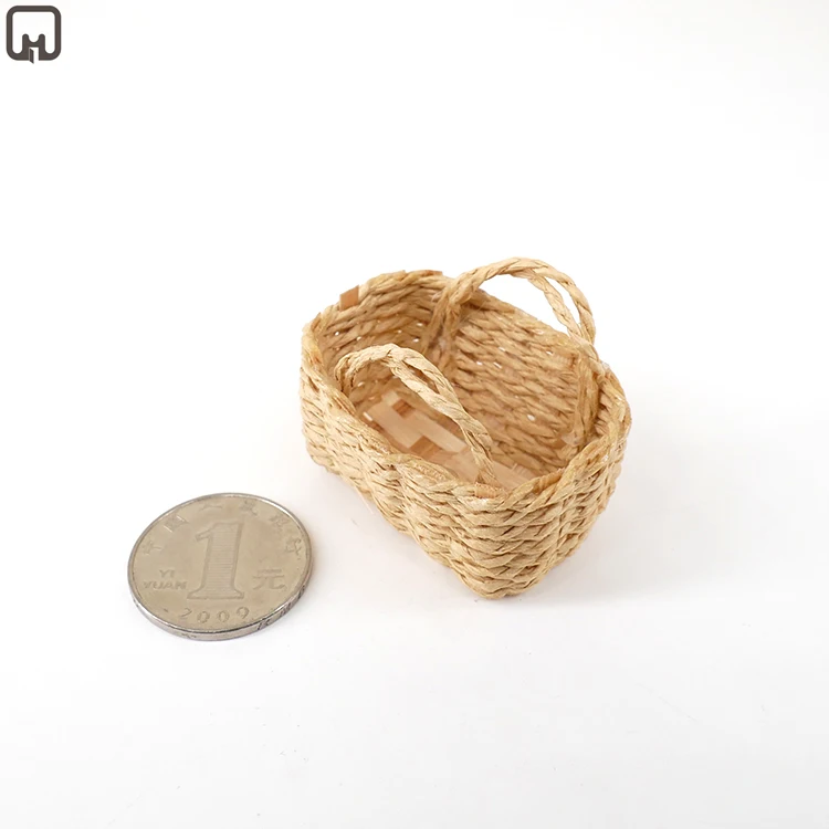 Мини милый кукольный домик рама из ротанга ручной работы корзина для овощей
