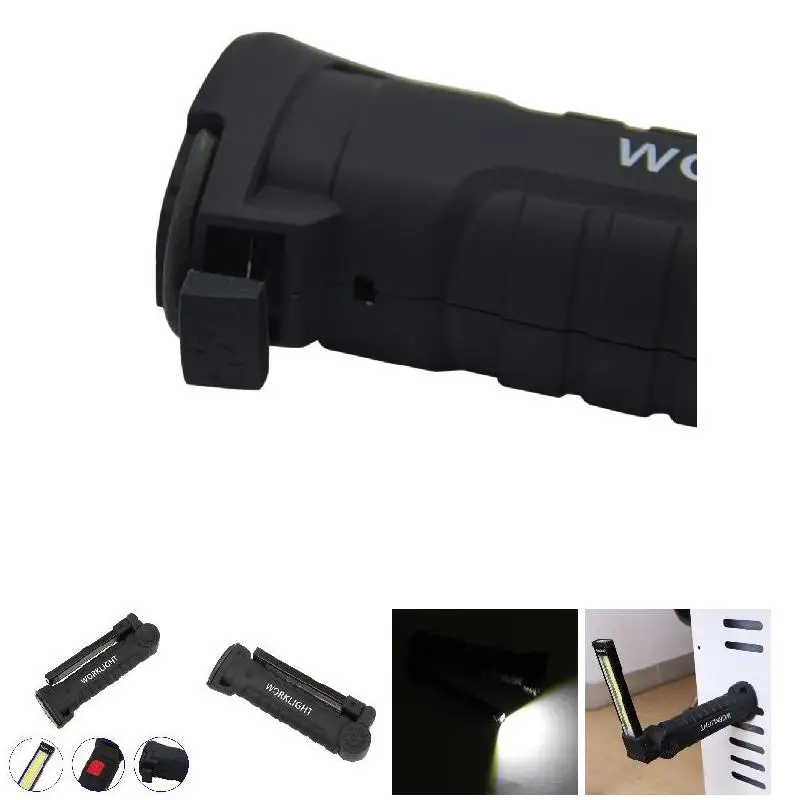 Светодиодный перезаряжаемый Магнитный COB-фонарь ручная контрольная лампа