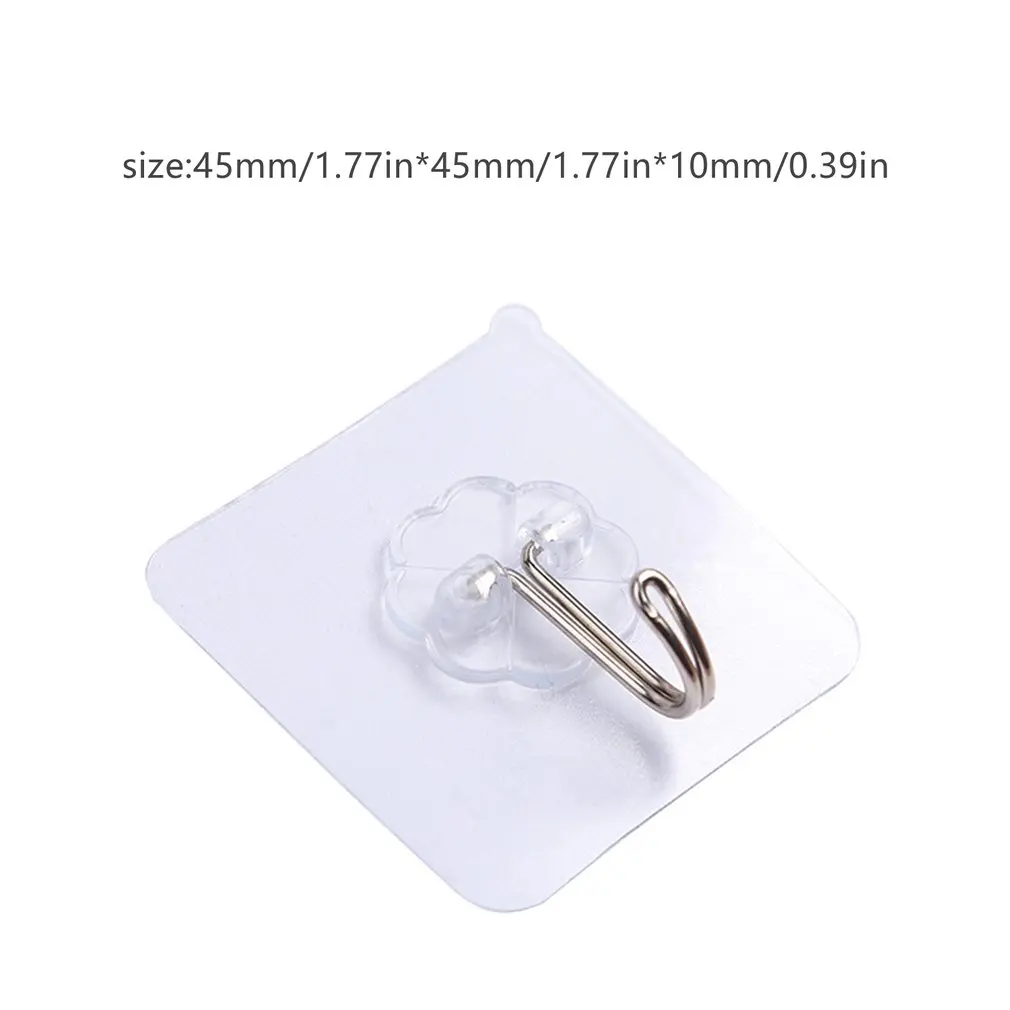 

10PCS Wall Hooks Strong Transparent Suction Cup Sucker Hanger for Kitchen Bathroom 6*6cm Wall Hooks