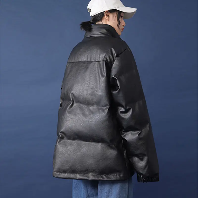 

PU skin cotton padded clothes for women in winter 2021