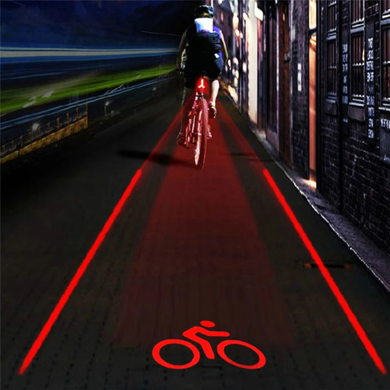 

Bicycle Accessories 2 Laser+5 LED Logo Projection Bike Warning MTB Light Bicycle Tail Light Beam Safety Warning Lamp
