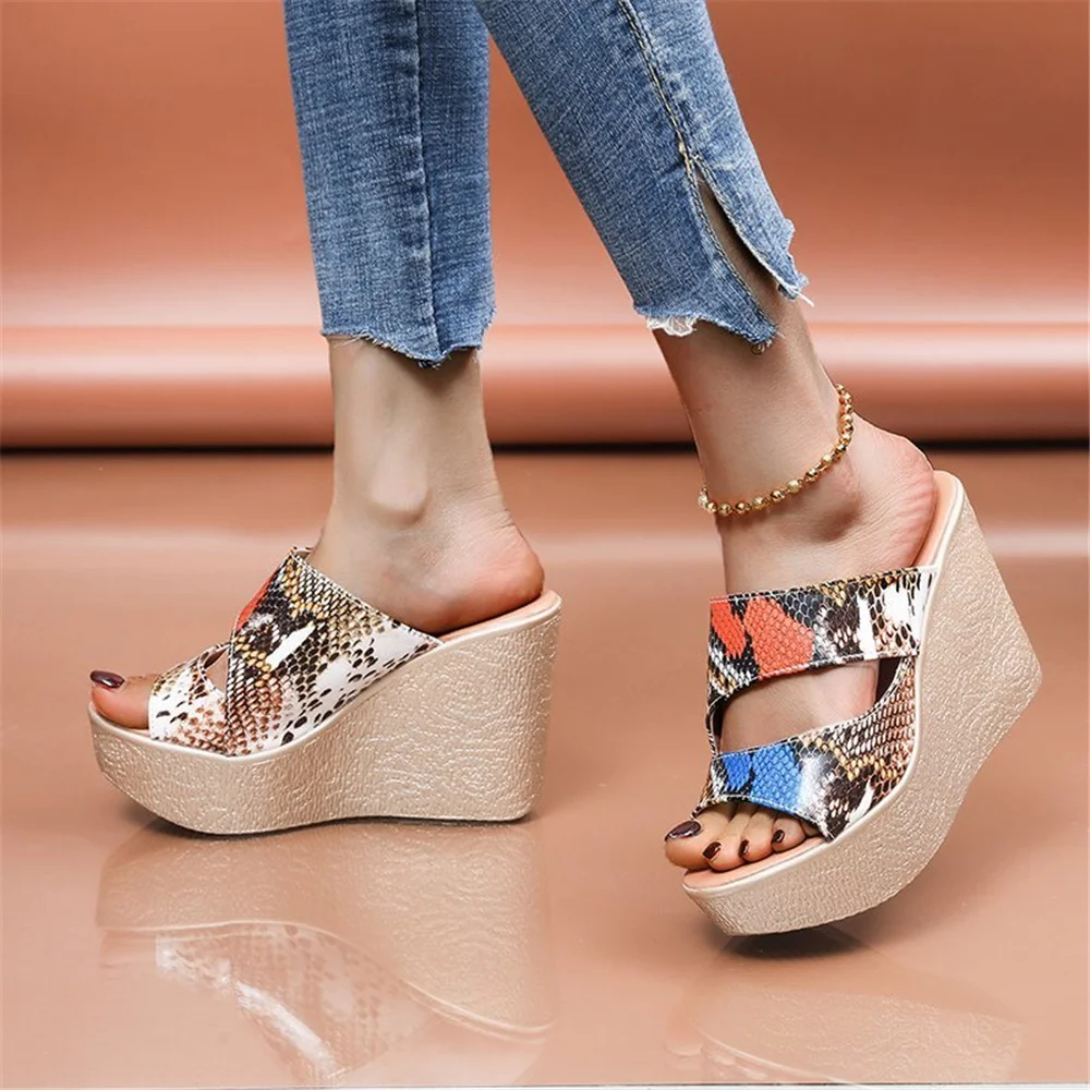 

Lapolaka/женские туфли без задника на высоком каблуке на танкетке без шнуровки, обувь на очень высоком Высокая платформа для летнего отдыха веч...