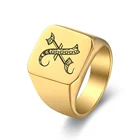 Кольцо-печатка мужское, из нержавеющей стали, 18 мм