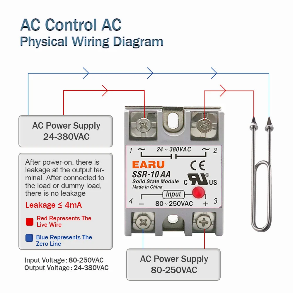SSR-25AA SSR 10A 25A 40A твердотельный релейный модуль AC 80-250V Вход 24-380V выход для