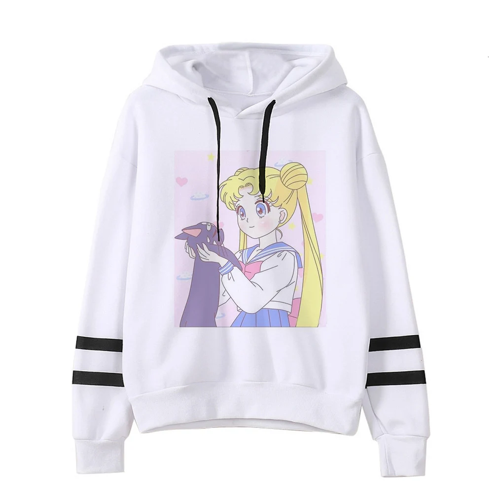 Сейлор Мун Женская толстовка kawaii Забавный ulzzang Толстовка harajuku корейский стиль графический женская одежда толстовки Модные гранж