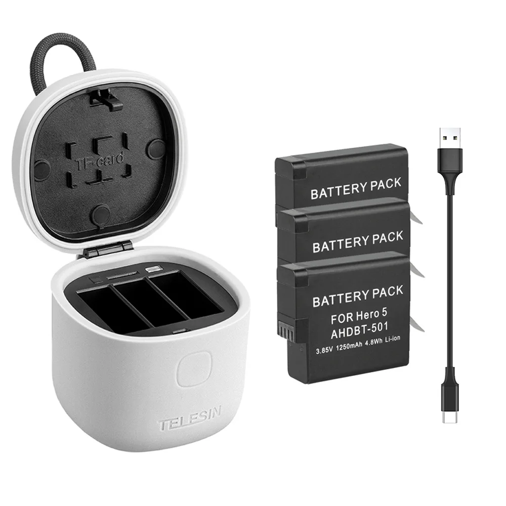 Новое зарядное устройство с 3 портами и комплектом батарей шт. + Картридер для 0 TF