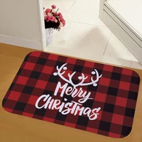 60x40cm merry christmas floor door mat rectangle shape flannel doormat non slip carpet christmas home kitchen room decoration