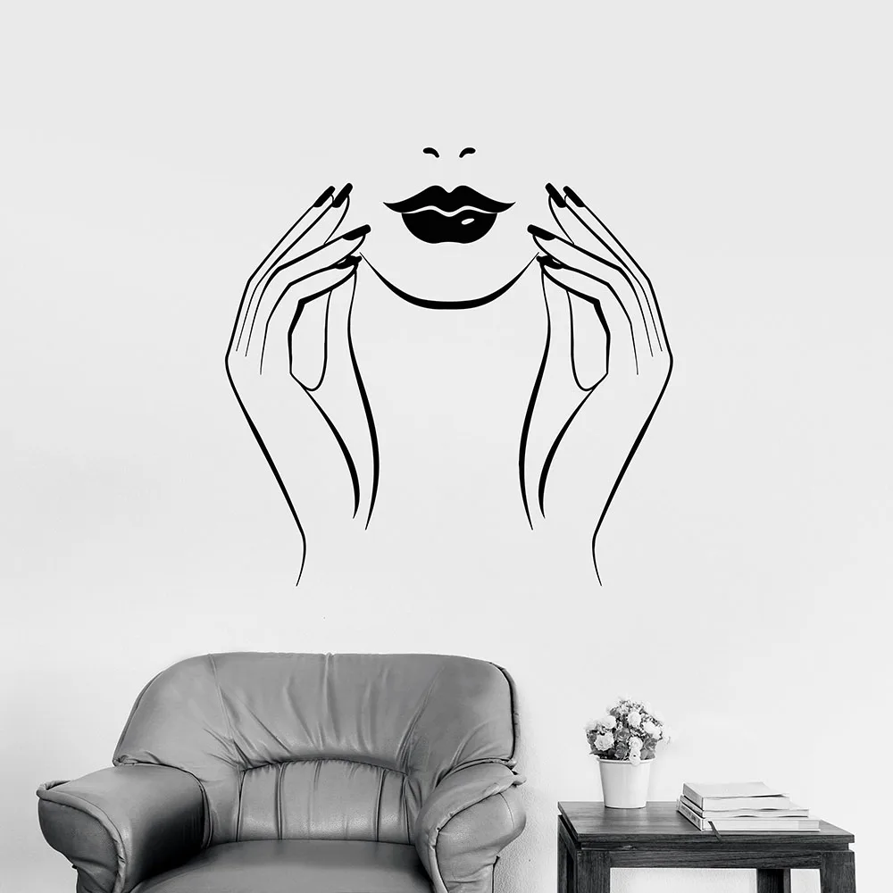 Набор для маникюра ногтей студия Красота салон виниловые наклейки на стены