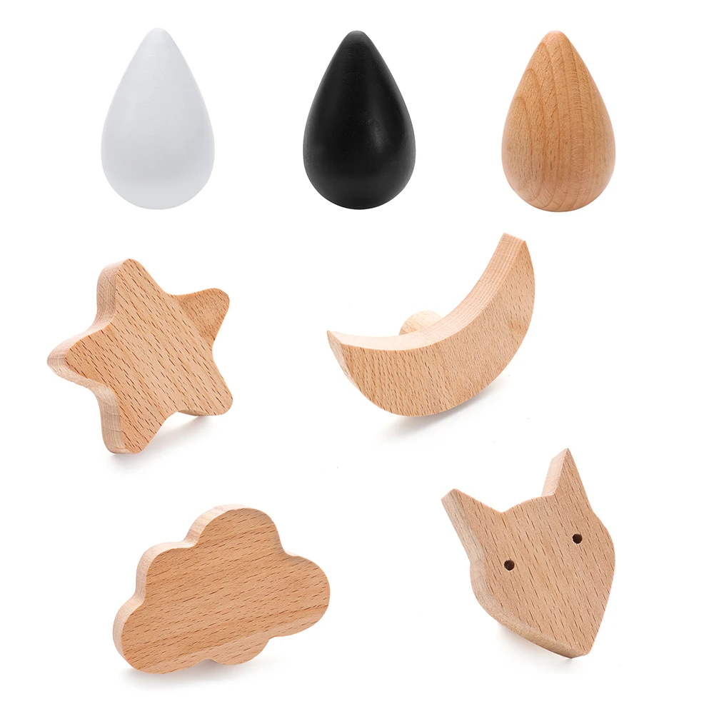 Настенные крючки из натурального бука для пальто и шляп 1 шт. | Дом сад