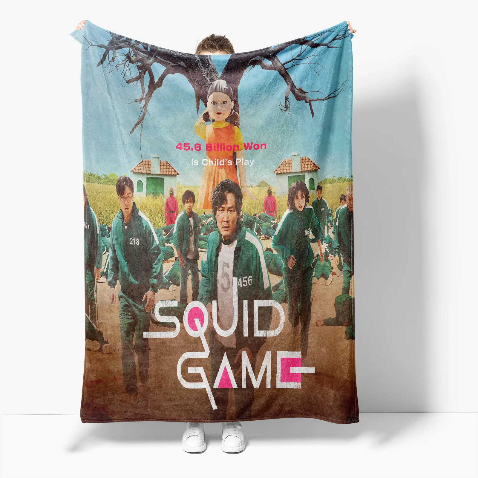 

Squid Game Air Conditioning Blanket Lamb Flannel Cover Blanket Dust Cover Warm Blanket Long Velvet Quilt