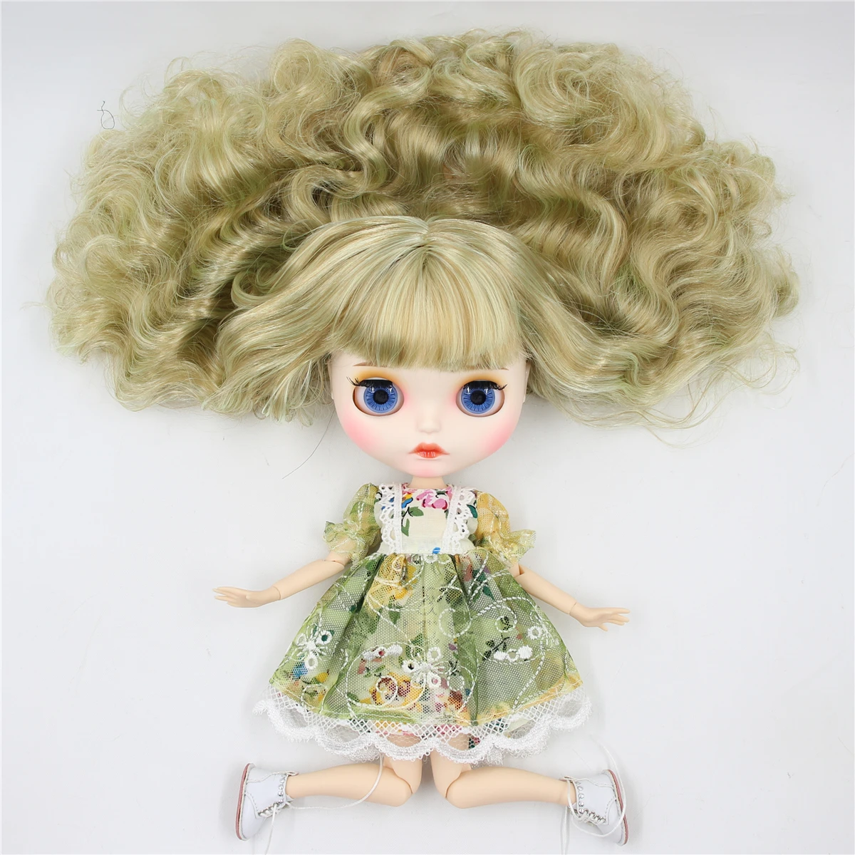 Ледяной DBS Blyth кукла 1/6 bjd совместное тело золотой микс зеленые волосы матовое лицо