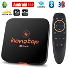 ТВ-приставка Hongtop, Android 10,0, голосовой помощник Google, 4K, 3D, Wi-Fi, 2,4 ГГц и 5,8 ГГц, 4 Гб ОЗУ, 64 ГБ, Bluetooth, Play Store, очень быстрая смарт-приставка