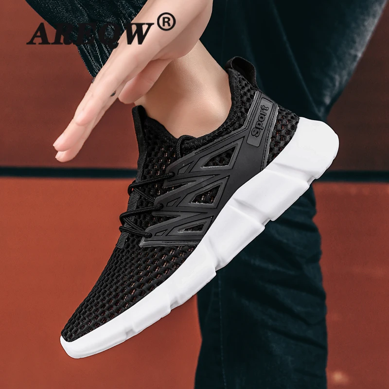 

Summer Men's Shoes Breathable Thin Mesh Shoes Lightweight Sports Casual Shoes Summer Single Mesh Hollow Mesh Shoes