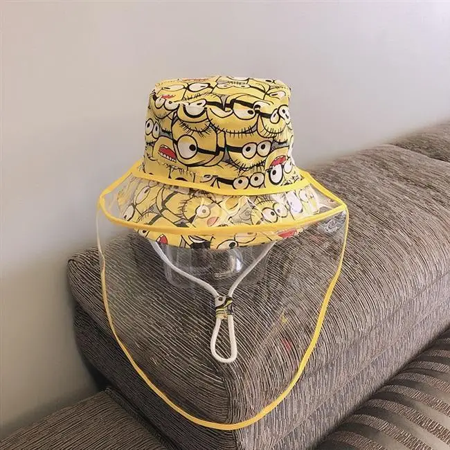 Милая Детская шляпа в стиле рыбака с миньонами весенне-осенняя тонкая дышащая