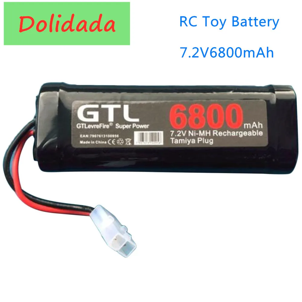 

6800mAh 7.2V NiMh RC Toy Battery Rechargeable Flat Racing Car Replacement Battery for RC Airplane Helicopter Boat