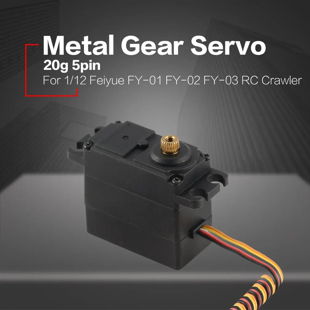 

Сервопривод 20g, 5 контактов, металлическая Шестерня 4,8-6 в для 1/12 дюйма, быстрая работа, детали для автомобиля на гусеничном ходу, грузовика, ру...