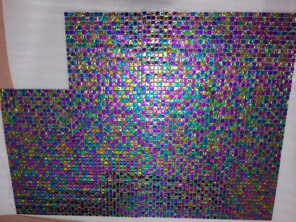 20 см Радуга гальванических мозаичная плитка из хрустального стекла для кухня