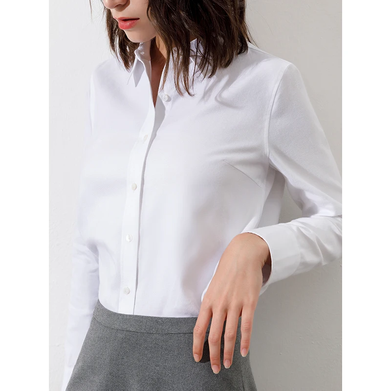 

Meizan Business Shirt Women's Flannel Brushed Thickened Fleece Shirt Autumn Long Sleeves Outerwear All-Matching Formal Top