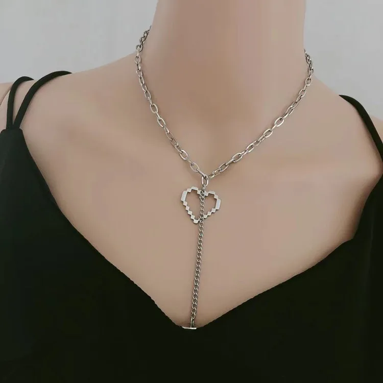 Новое южнокорейское ожерелье из титановой стали женское колье до ключиц в стиле