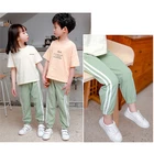 Штаны для детей ясельного возраста, летние шаровары карамельных цветов, мягкие хлопковые брюки для мальчиков, штаны в полоску с завязками по бокам для маленьких мальчиков, DS19, 2020