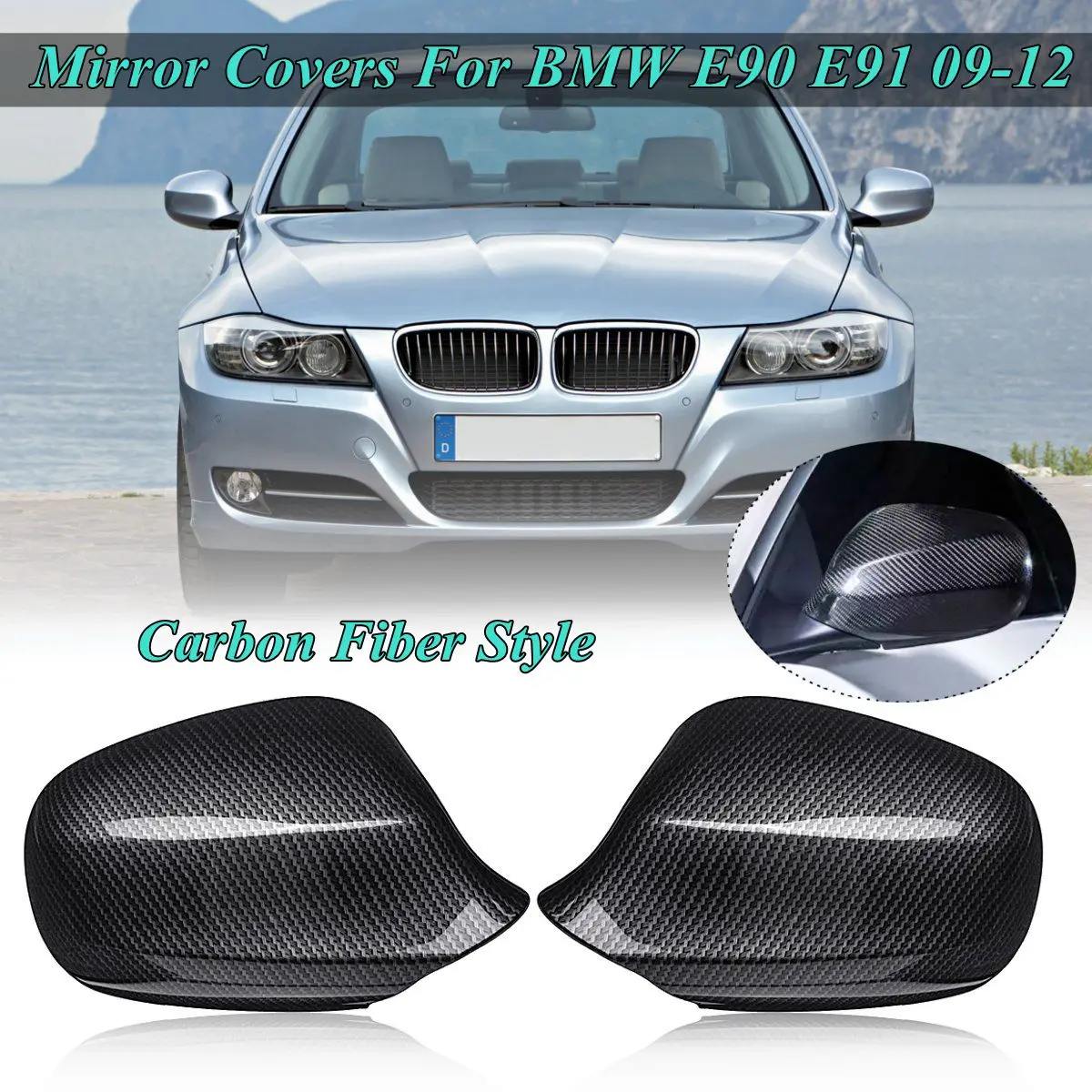 1 пара зеркало заднего вида чехол для BMW E90 E91 2009 2010 2011 2012 Левая Правая сторона