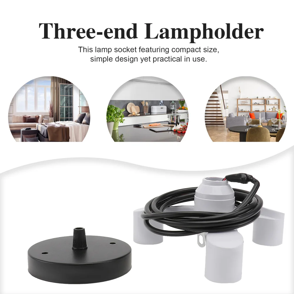 

1Pc E27 Conversion Lampholder Three-end Lampholder Light Base Socket (White)