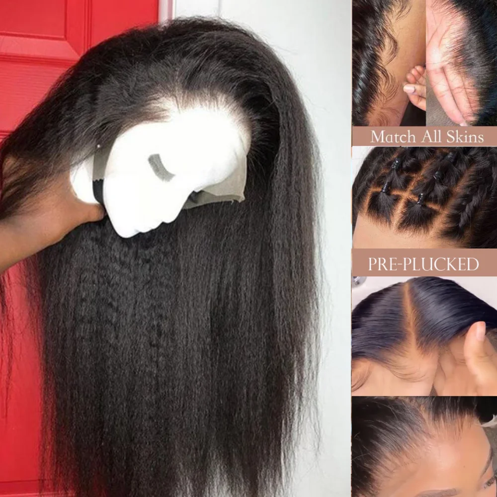 Прозрачные кружевные кудрявые прямые 13X4 передние человеческие волосы парики