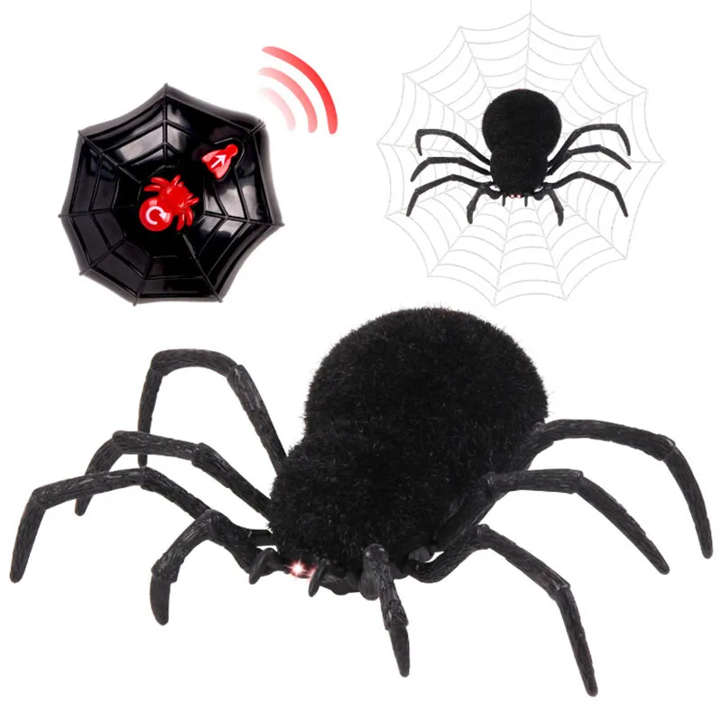 

RC Spider 2-channel Tricky Toys Electric Remote Control Hairy Spiders Light Play Infrared Tricks Toys on Their Girlfriends