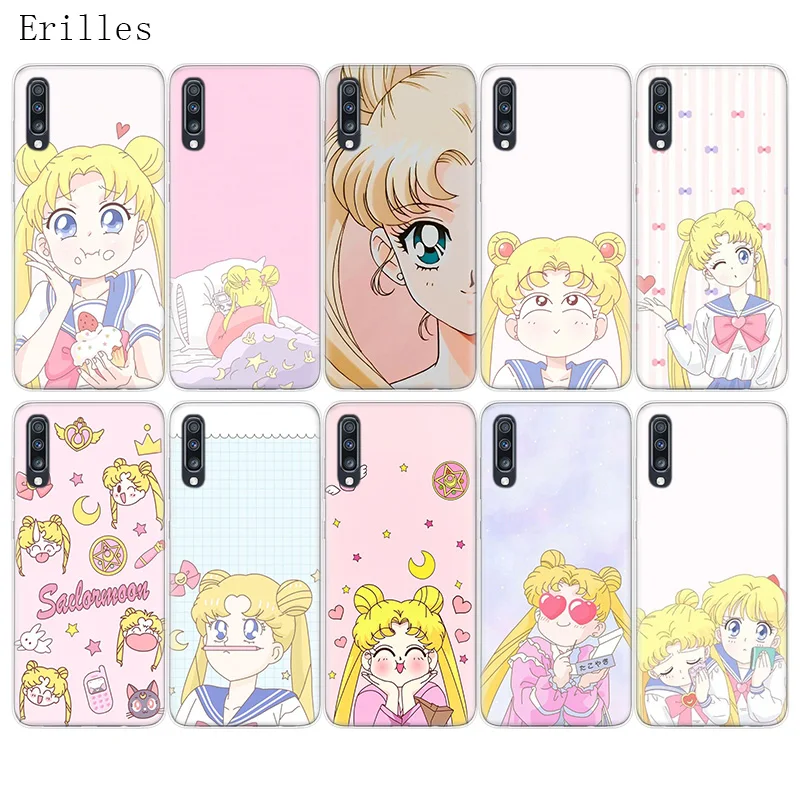 Силиконовый чехол Sailor Moon для Samsung Galaxy S20 + S10 S9 S8 Plus S10E S6 S7 Edge Note 8 9 10 Pro