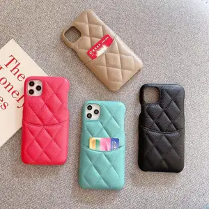 2021 fashion card pocket top quality genuine leather case for iphone 12 11 pro max 7 8 plus xr xs cover phone accessories bag free global shipping