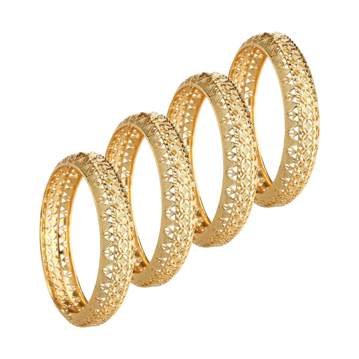 

Dubai African Arab Indian Openable Gold 15MM Bangles 4Pcs Ethiopian Cuff Bracelet For Women Men Girl Female Wedding Jewelry