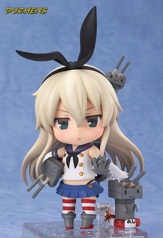 

100% Original genuine Kantai Collection Shimakaze Q version figma PVC Action Figure Anime Figure Model Toys Figure Doll Gift
