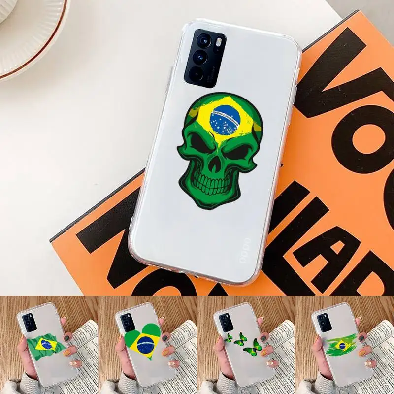 

Brazilian flag Phone Case Transparent For oppo Realme FIND V X Q 2 3 5 7 11 50 GT Q2 PRO PLUS moible bag