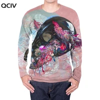 qciv brand colorful long sleeve t shirt men skeleton funny t shirts painting anime clothes art long sleeve shirt mens clothing