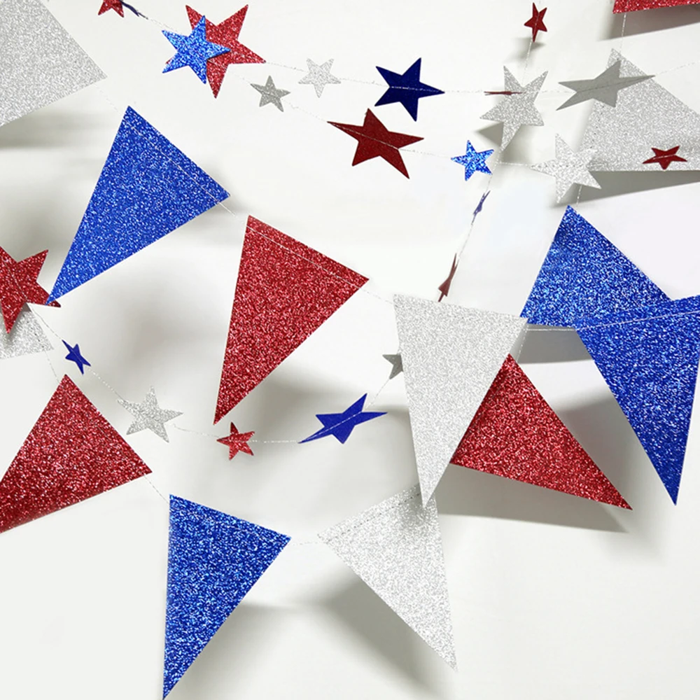 Бумажные флаги баннер блеск США американский флаг вечерние принадлежности для