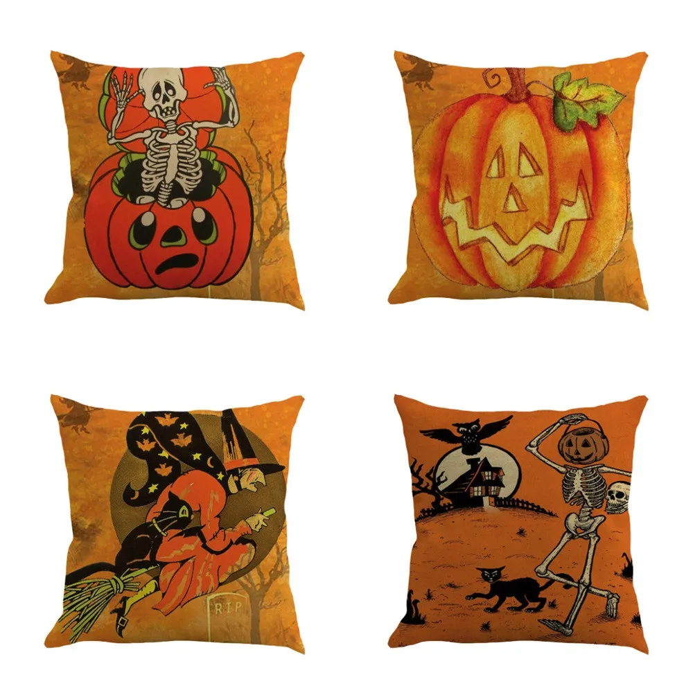 Наволочки для подушки Happy Halloween 45cmX45cm счастливая осень Yall льняная подушка тела