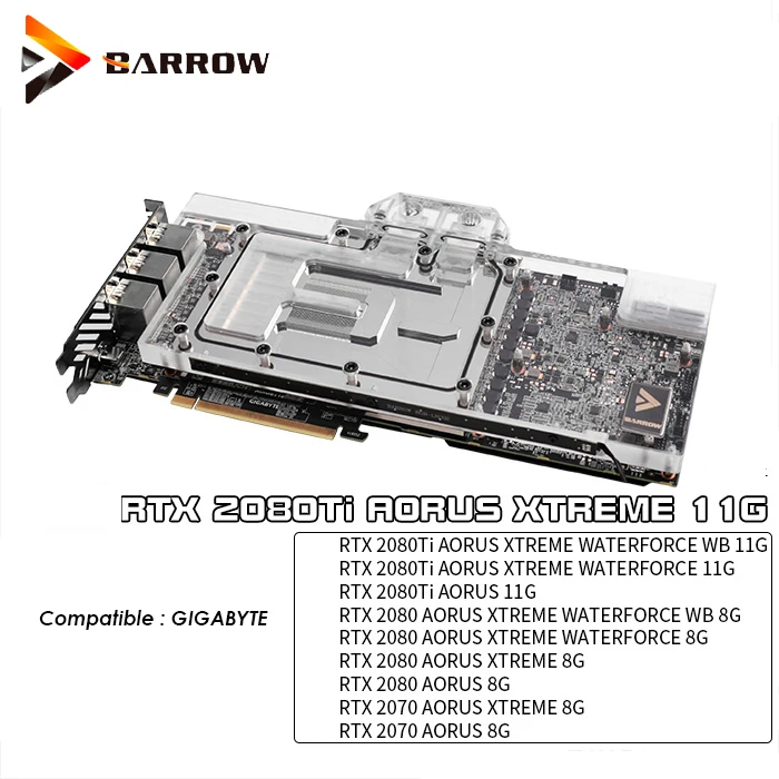 BS-GIX2080T-PA курган gpu водяного блока для GIGABYTE RTX 2080TI AORUS XTREME 11G gpu водяного охлаждения кулер Поддержка синхронизации mobo
