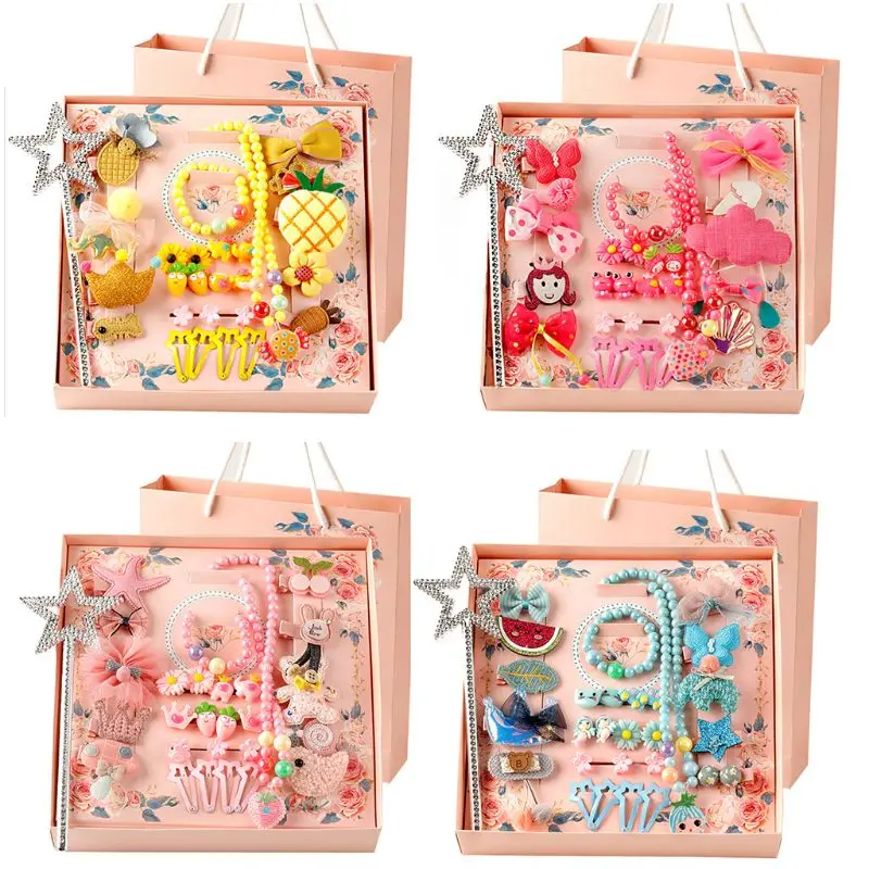 28 шт./компл. набор аксессуаров для волос маленьких девочек крокодил BB клипсы