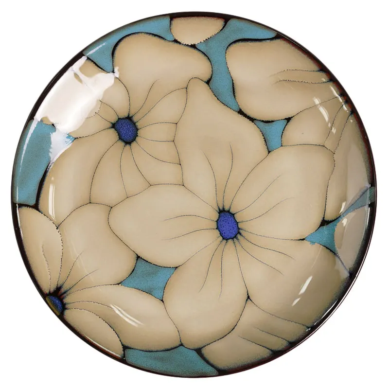 

Ручная роспись творческий белый Магнолия Керамика посуда Nordic бытовой творческий гироборд с колесами 8 дюймов блюда для бифштекса подвесную...